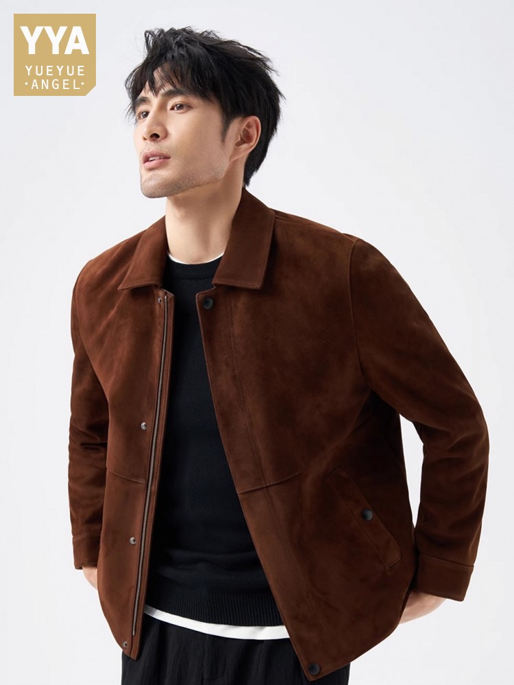 Top Quality Natural Real Suede - Leather Work Jacket Mens 评论和价格