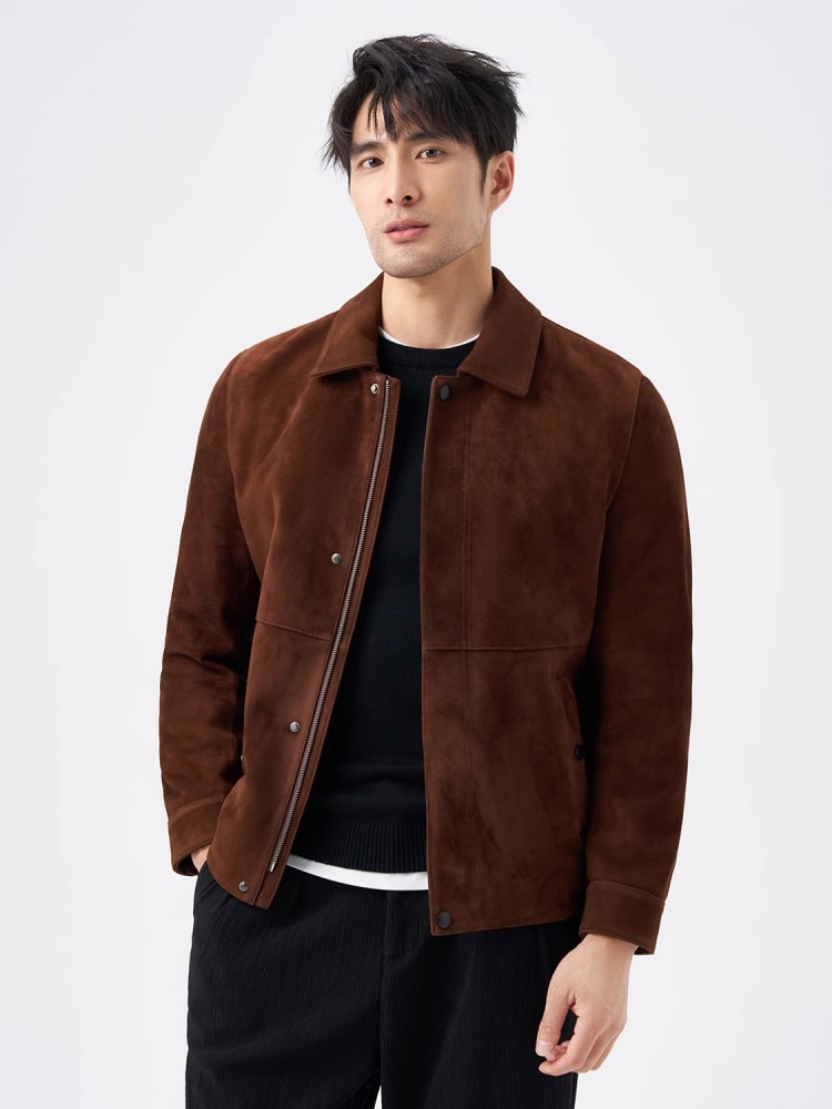 Top Quality Natural Real Suede - Leather Work Jacket Mens 评论和价格