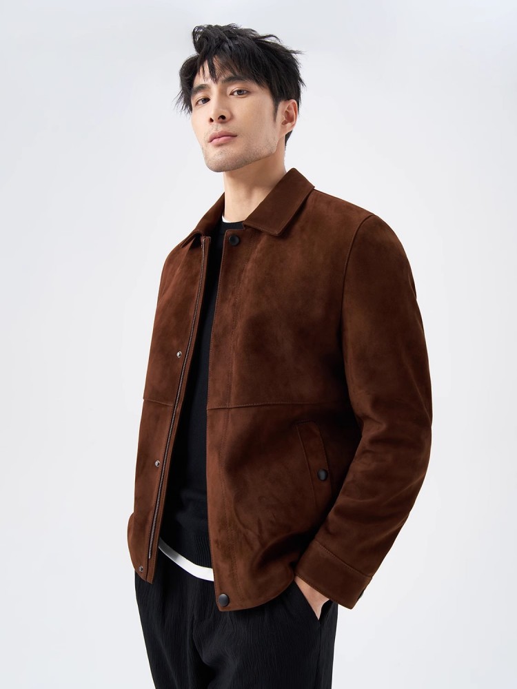 Top Quality Natural Real Suede - Leather Work Jacket Mens 评论和价格