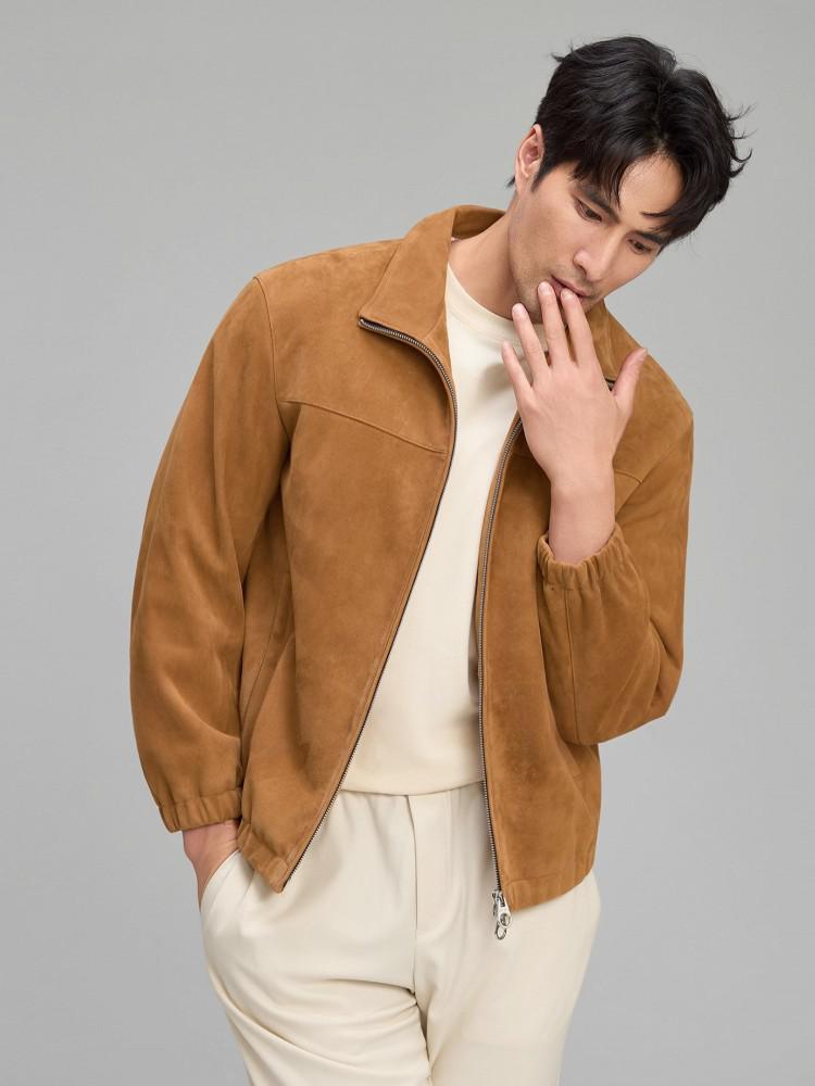 Luxury Mens Soft Natural Suede - Leather Work Jacket Mens 评论和价格