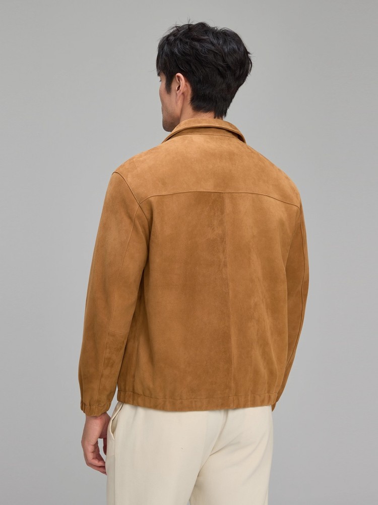 Luxury Mens Soft Natural Suede - Leather Work Jacket Mens 评论和价格