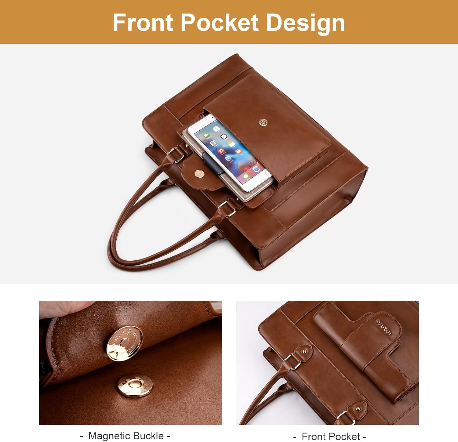 MOSISO Laptop Tote Bag for Wom - Leather Work Bag Laptop 评论和价格