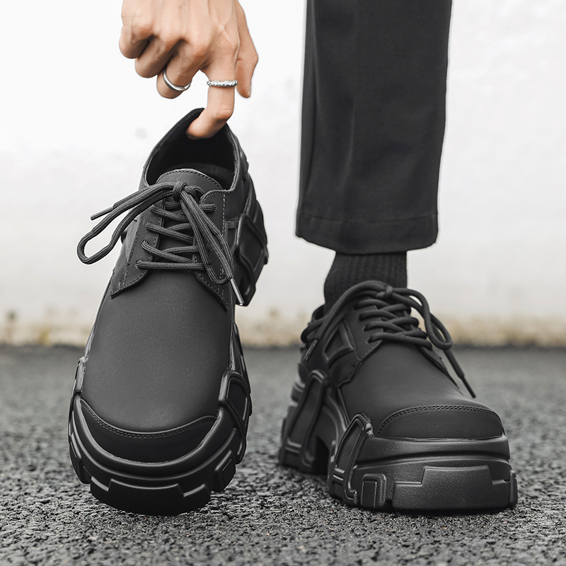 Men Platform Leather Shoes For - Leather Work Oxfords 评论和价格