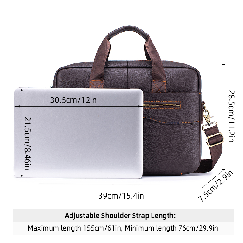 Men's Vintage Genuine Leather  - Leather Work Bag Laptop 评论和价格