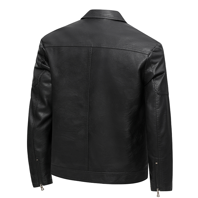 Men's Lapel Leather Jacket Spr - Leather Work Jacket Mens 评论和价格