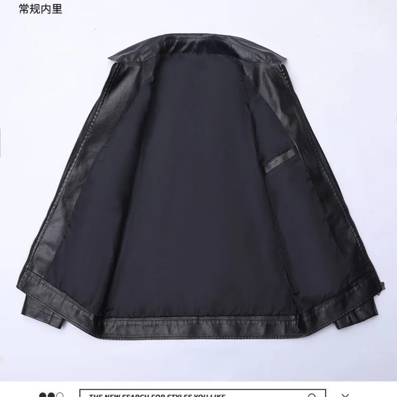 Men's Lapel Leather Jacket Spr - Leather Work Jacket Mens 评论和价格