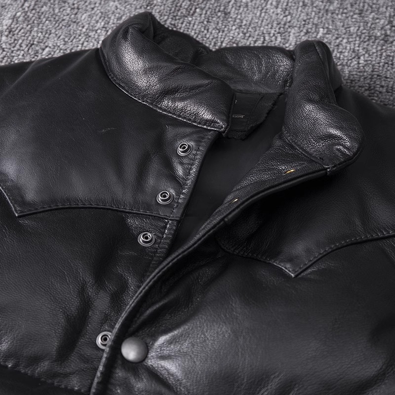 Men's Slim Fit Leather Jacket  - Leather Work Vest 评论和价格