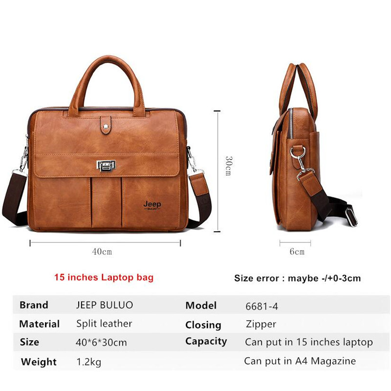 Jeep Buluo Men's Leather Brief - Leather Work Bag Laptop 评论和价格