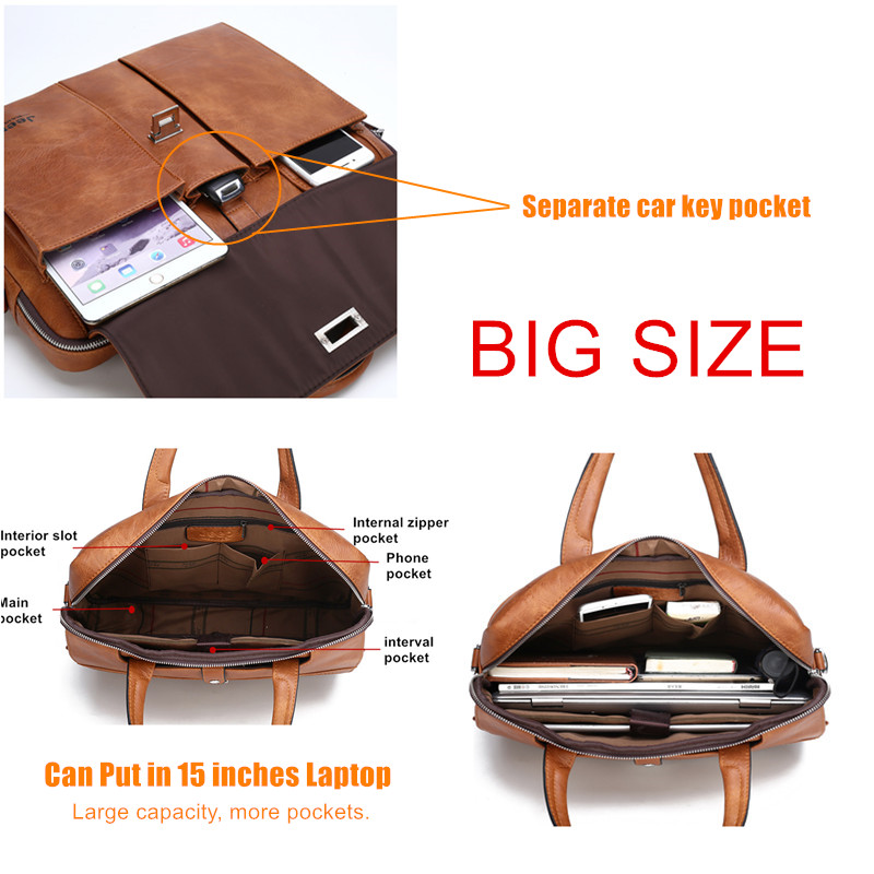 Jeep Buluo Men's Leather Brief - Leather Work Bag Laptop 评论和价格