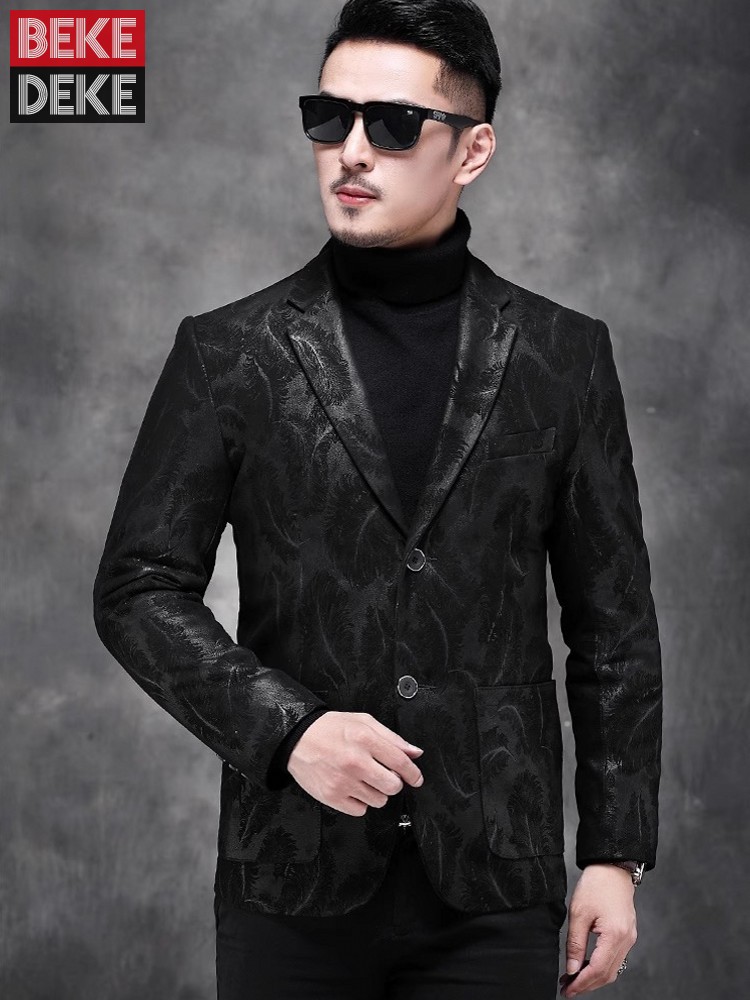 Business Men Work Slim Fit Rea - Leather Work Jacket Mens 评论和价格