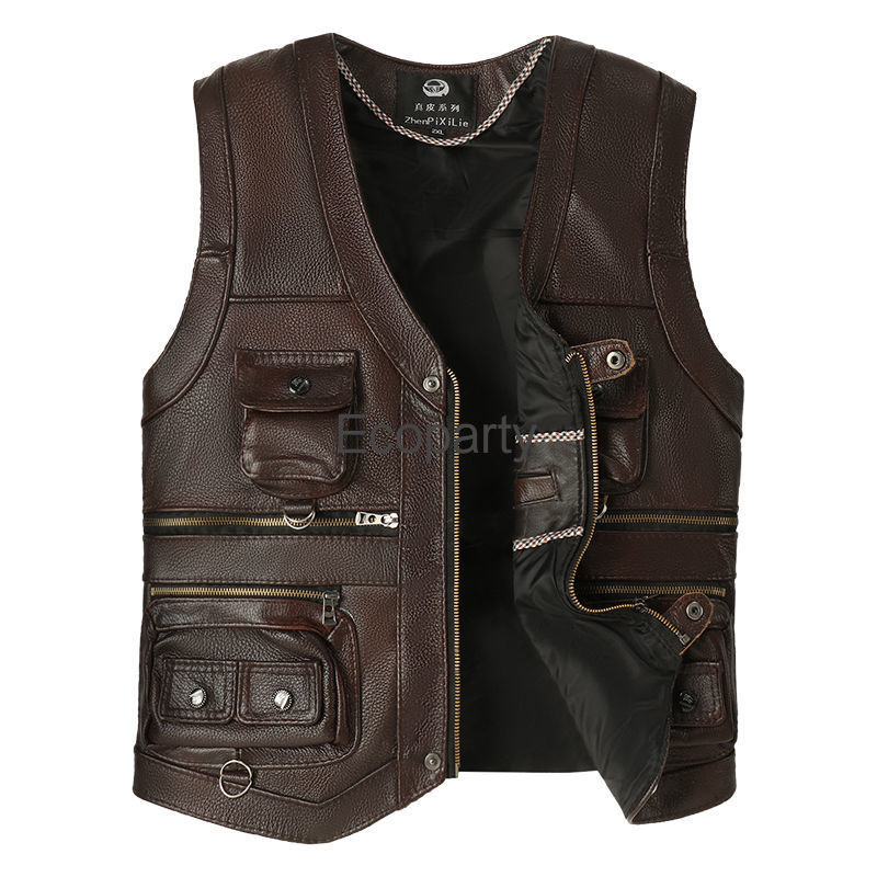 2024 Autumn Winter Leather Ves - Leather Work Vest 评论和价格