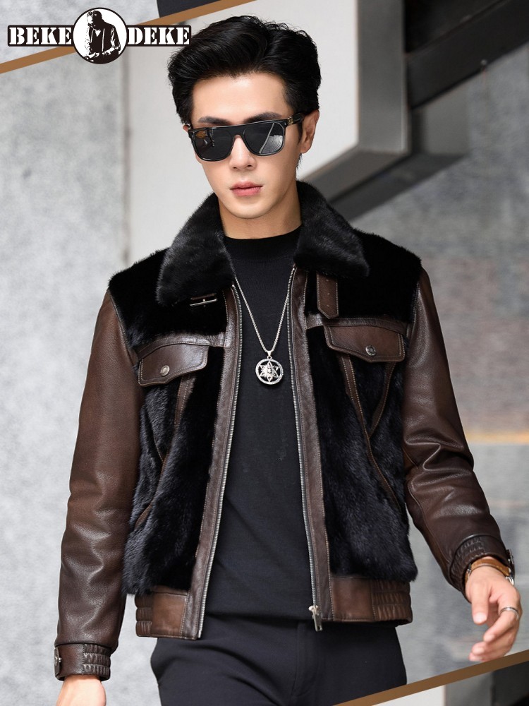 Luxury Business Men Winter Wor - Leather Work Jacket Mens 评论和价格