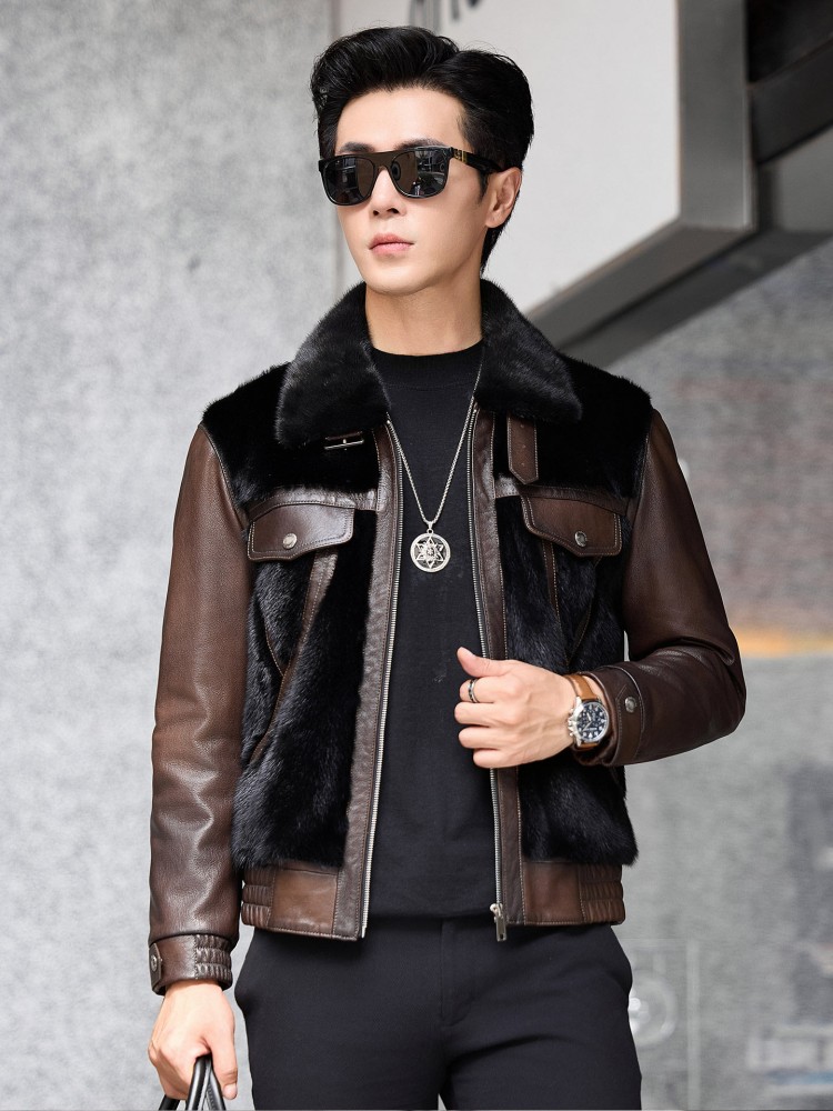 Luxury Business Men Winter Wor - Leather Work Jacket Mens 评论和价格