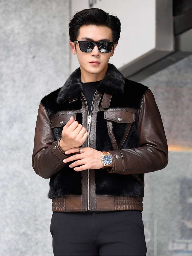 Luxury Business Men Winter Wor - Leather Work Jacket Mens 评论和价格