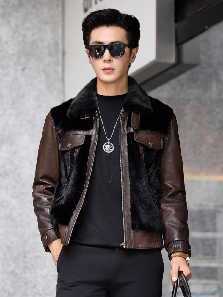 Luxury Business Men Winter Wor - Leather Work Jacket Mens 评论和价格