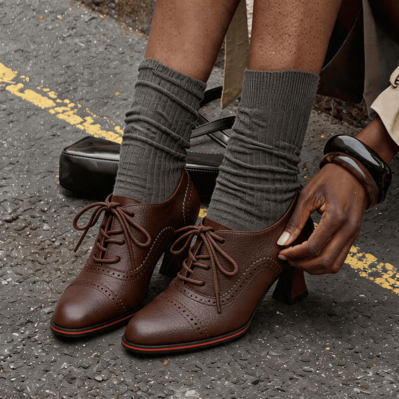 Women’s Faux Leather Brogue Ox - Leather Work Oxfords 评论和价格