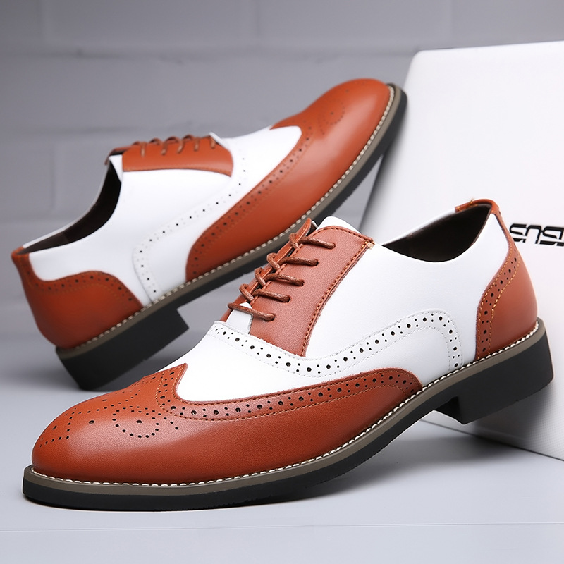 Men Dress Shoes Genuine Leathe - Leather Work Oxfords 评论和价格