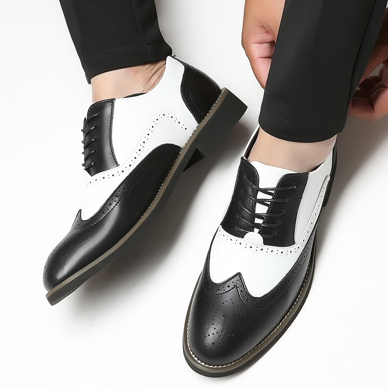 Men Dress Shoes Genuine Leathe - Leather Work Oxfords 评论和价格