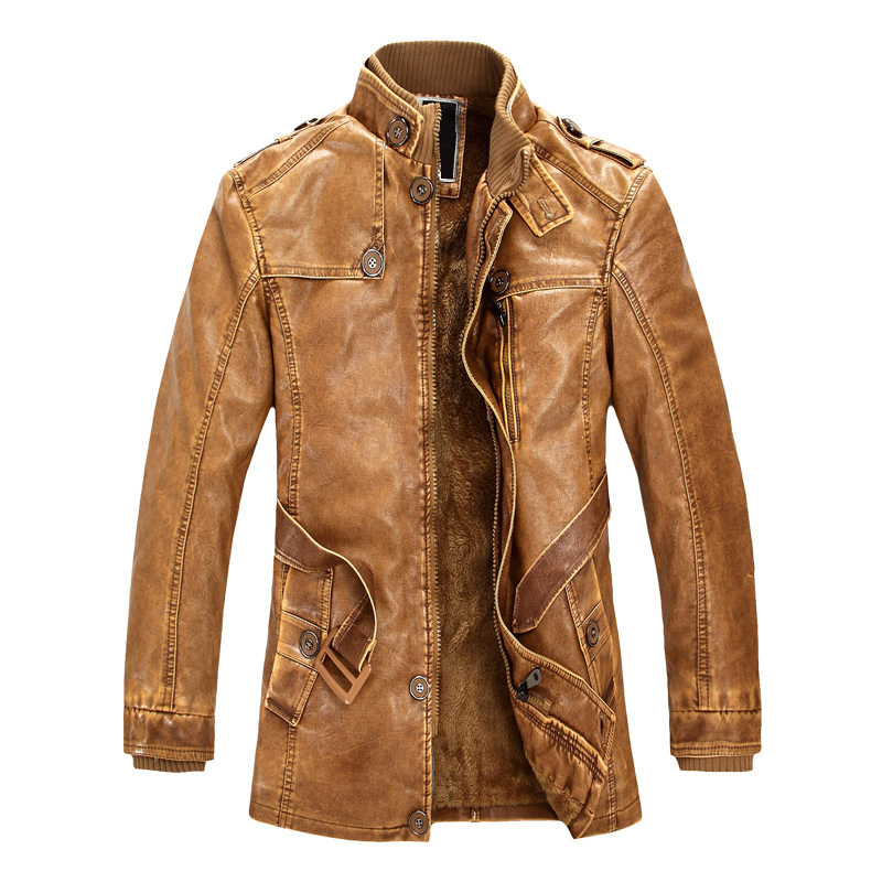 Autumn Motorbike Jacket Men's  - Leather Work Jacket Mens 评论和价格