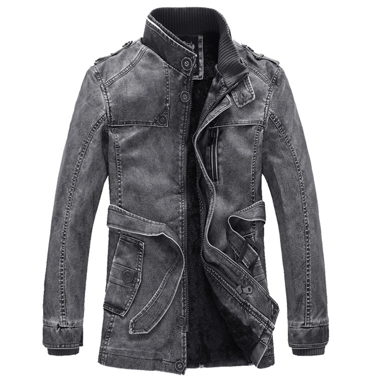 Autumn Motorbike Jacket Men's  - Leather Work Jacket Mens 评论和价格