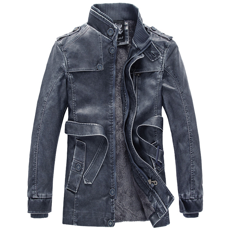 Autumn Motorbike Jacket Men's  - Leather Work Jacket Mens 评论和价格