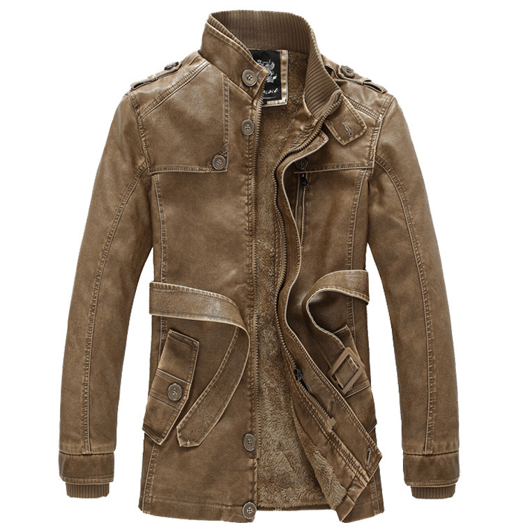 Autumn Motorbike Jacket Men's  - Leather Work Jacket Mens 评论和价格